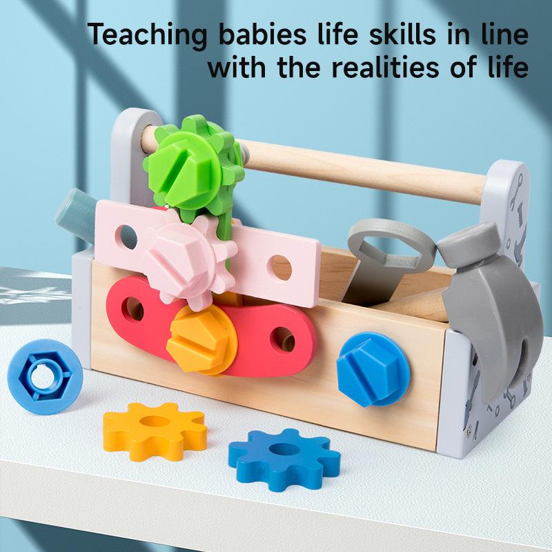 Gardening Tools Kids Set - Caixa de Ferramentas Infantil de Madeira,