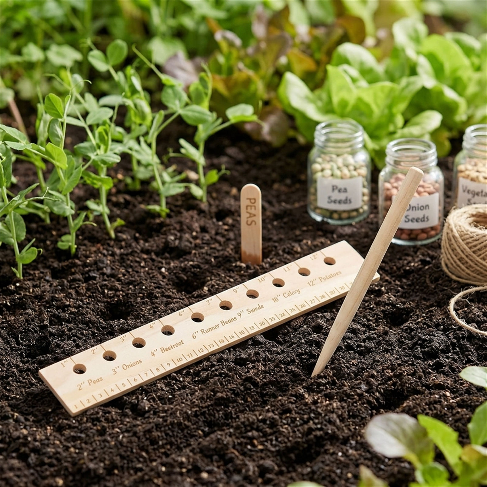 Régua de Plantio em Madeira Só - Gardening Tools For Beginners avaliação e preço