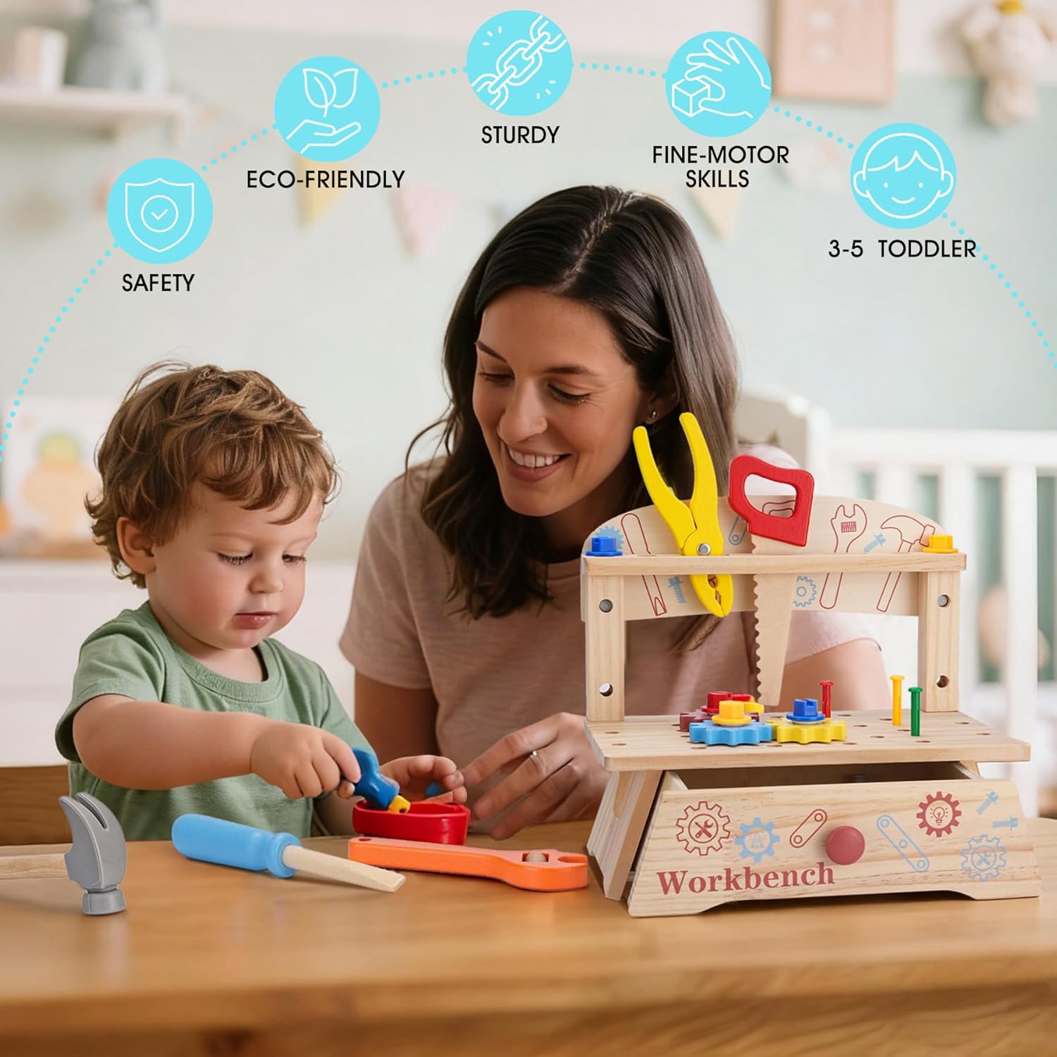 Banco de ferramentas de madeir - Gardening Tools Kids Set avaliação e preço